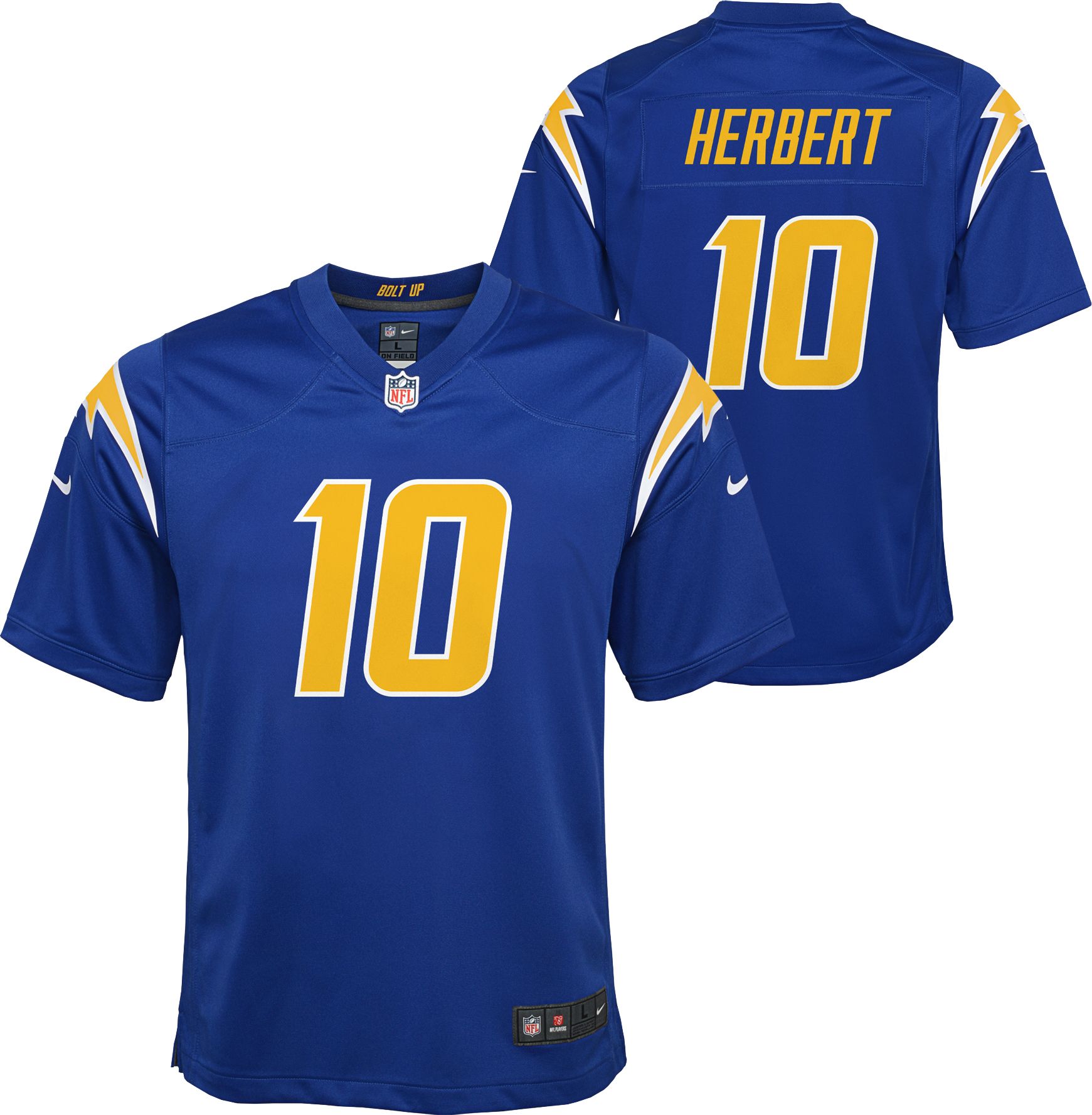 Nike Youth Los Angeles Chargers Justin Herbert #10 Royal Color Rush Game  Jersey