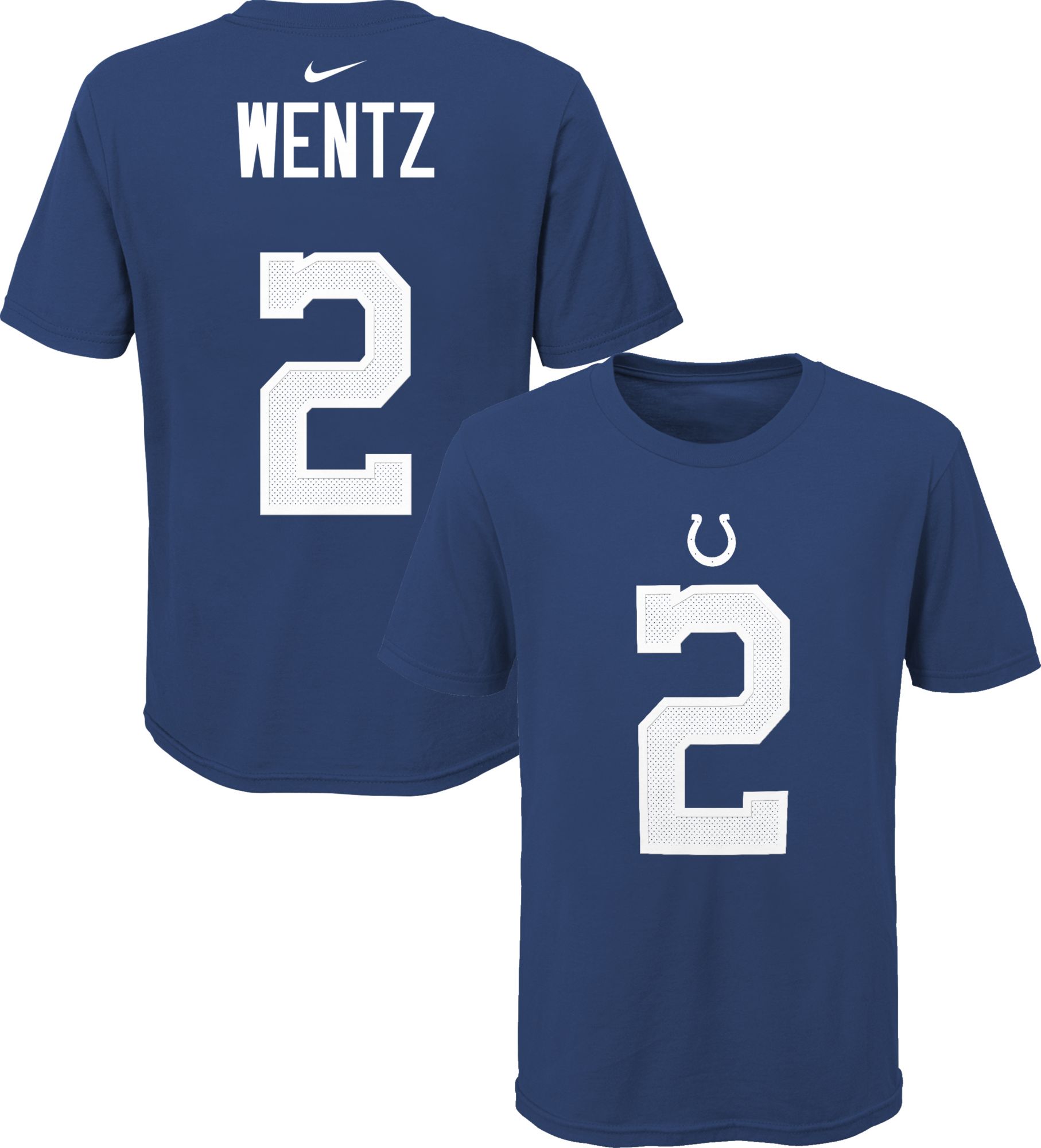 Men's Nike Carson Wentz Royal Indianapolis Colts Name & Number T-Shirt