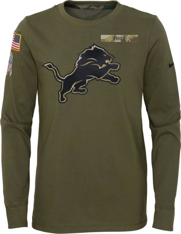 Nike Youth Detroit Lions Salute to Service Olive Long Sleeve T-Shirt