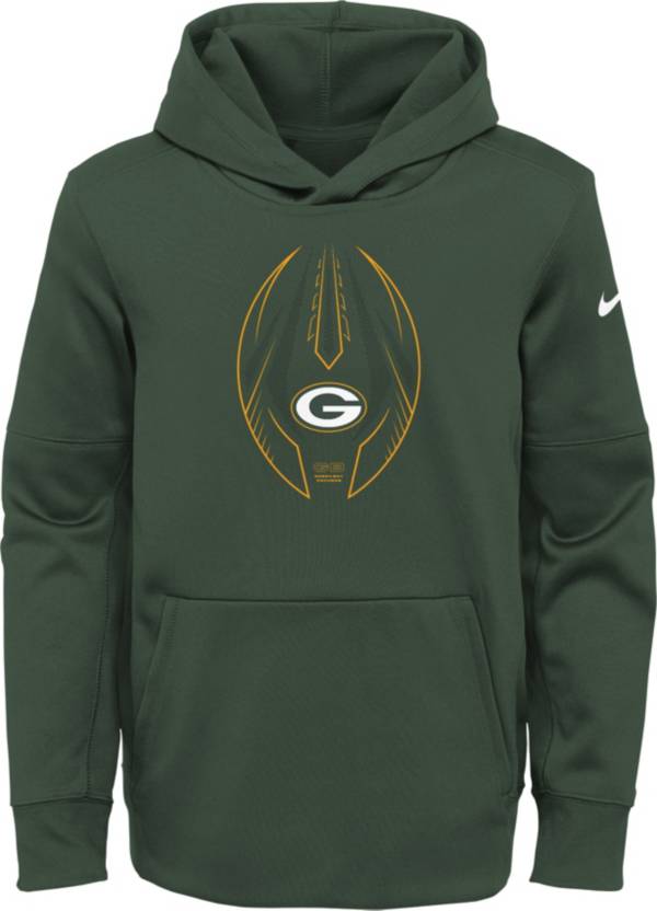 Nike Youth Green Bay Packers Fir Icon Therma Pullover Hoodie