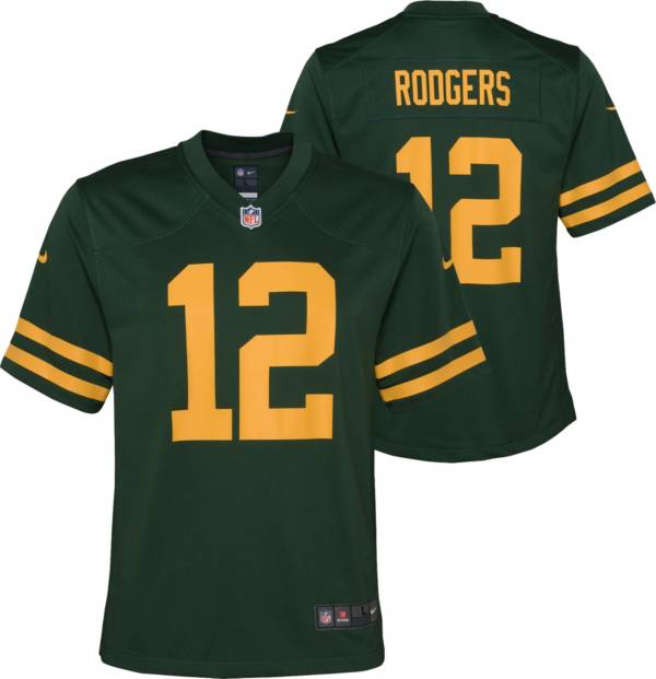 Youth Nike Aaron Rodgers Gold Green Bay Packers Inverted