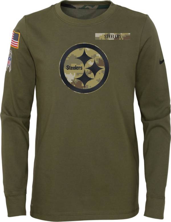 Nike Youth Pittsburgh Steelers Salute to Service Olive Long Sleeve T-Shirt