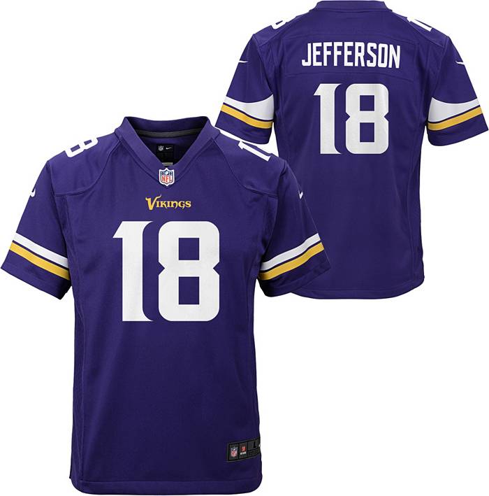 Youth Nike Justin Jefferson Purple Minnesota Vikings Game Jersey Size: Large