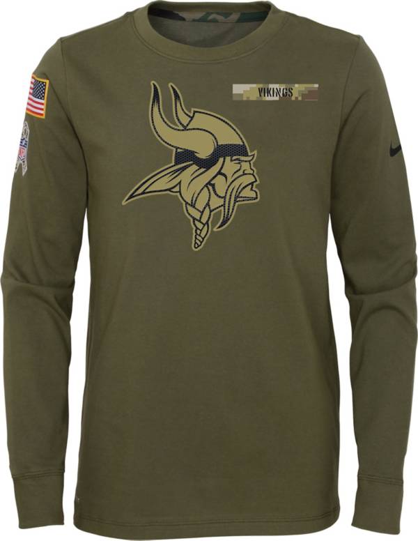 Nike Youth Minnesota Vikings Salute to Service Olive Long Sleeve T-Shirt