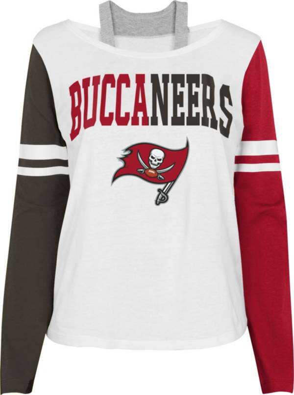 NFL Team Apparel Girl's Tampa Bay Buccaneers White Long Sleeve T-Shirt