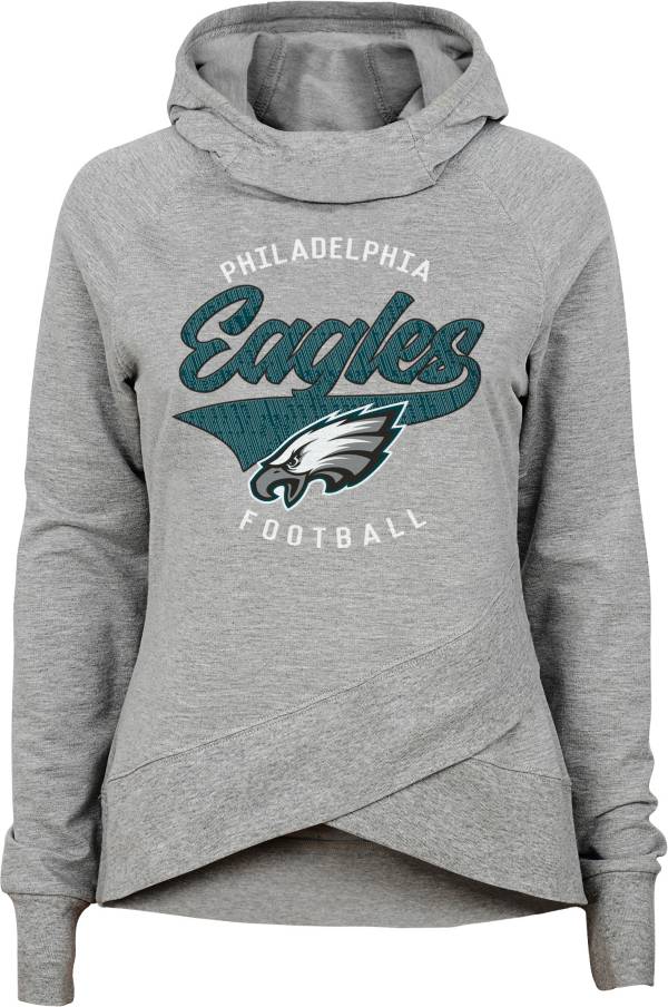 NFL Team Apparel Girls' Philadelphia Eagles Heather Grey Pullover Hoodie product image