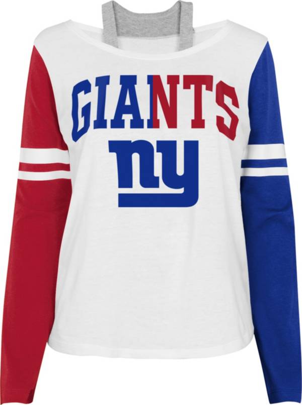 NFL Team Apparel Girl's New York Giants White Long Sleeve T-Shirt product image