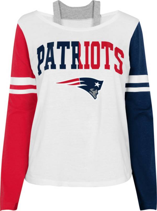 NFL Team Apparel Girl's New England Patriots White Long Sleeve T-Shirt product image