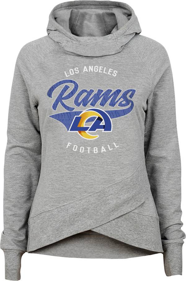 NFL Team Apparel Girls' Los Angeles Rams Heather Grey Pullover Hoodie