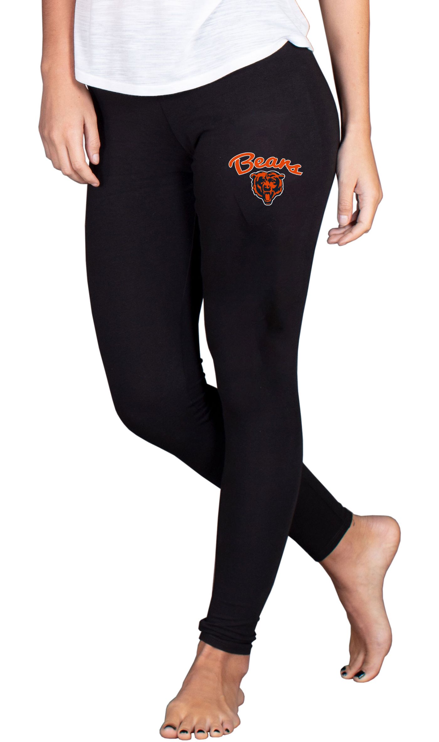NFL Team Apparel Women s Chicago Bears Black Fraction Leggings Dick s Sporting Goods