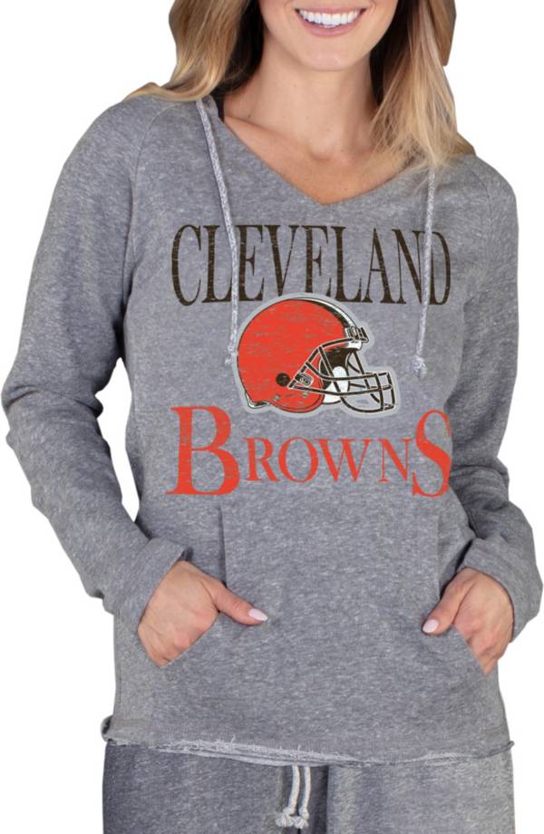 Concepts Sport Women's Cleveland Browns Mainstream Grey Hooded Long Sleeve T-Shirt product image