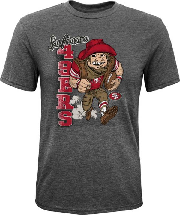 NFL Team Apparel Youth San Francisco 49ers Dark Grey Heather Bust Loose T-Shirt