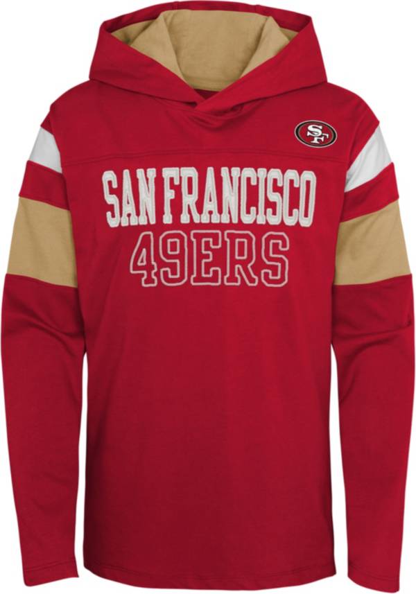 NFL Team Apparel Youth San Francisco 49ers Red Glory Days Pullover Hoodie