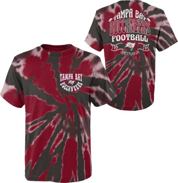 NFL Team Apparel Youth Tampa Bay Buccaneers Pennant Tie Dye T-Shirt