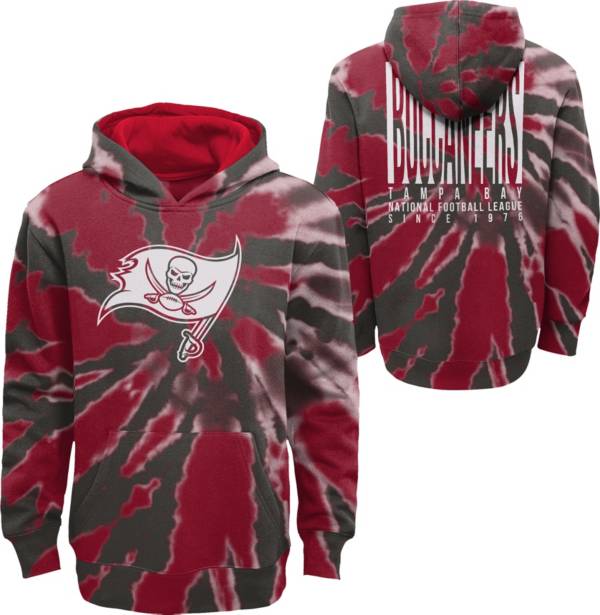 NFL Team Apparel Youth Tampa Bay Buccaneers Statement Tie Dye Hoodie