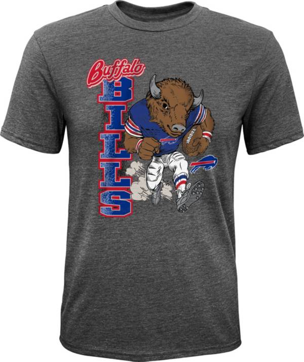 NFL Team Apparel Youth Buffalo Bills Dark Grey Heather Bust Loose T-Shirt