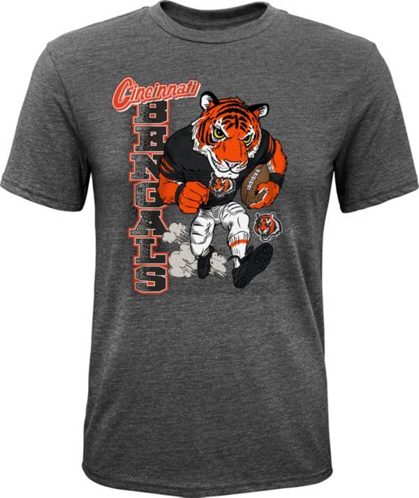 NFL Team Apparel Youth Cincinnati Bengals Dark Grey Heather Bust Loose T-Shirt