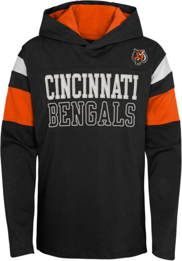 NFL Team Apparel Youth Cincinnati Bengals Black Glory Days Pullover Hoodie