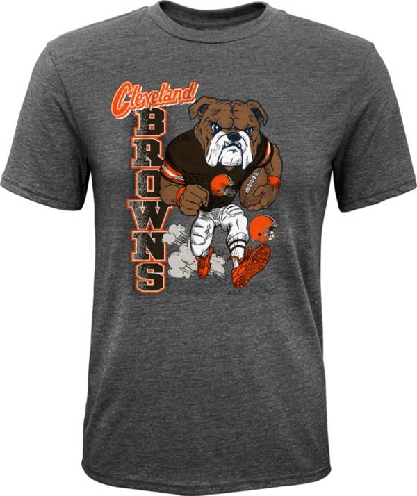 NFL Team Apparel Youth Cleveland Browns Dark Grey Heather Bust Loose T-Shirt