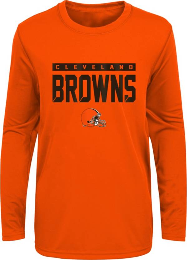 NFL Team Apparel Youth Cleveland Browns Orange Training Camp Long Sleeve Shirt