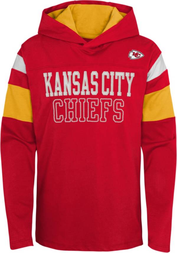 NFL Team Apparel Youth Kansas City Chiefs Red Glory Days Pullover Hoodie