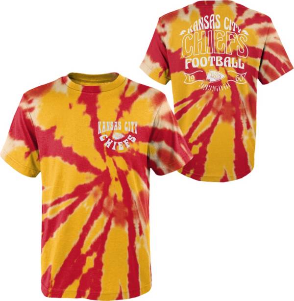 NFL Team Apparel Youth Kansas City Chiefs Pennant Tie Dye T-Shirt