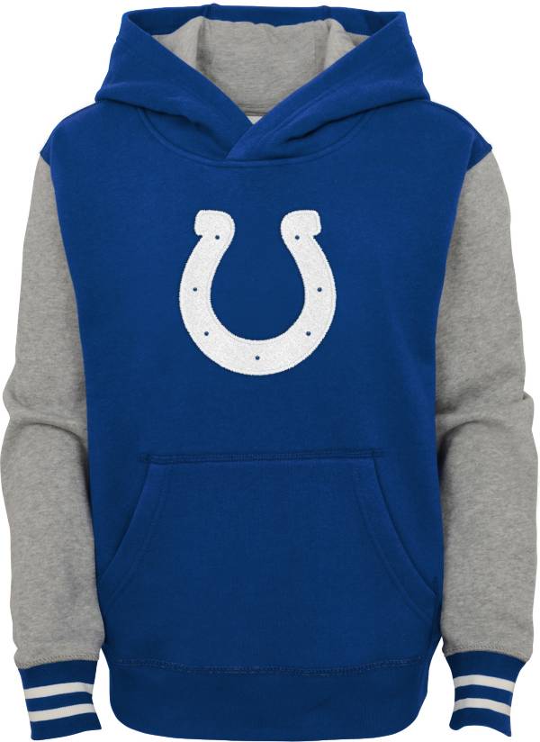 NFL Team Apparel Youth Indianapolis Colts Blue Heritage Pullover Hoodie