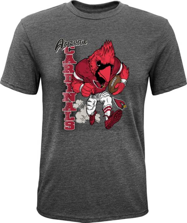 NFL Team Apparel Youth Arizona Cardinals Dark Grey Heather Bust Loose T-Shirt