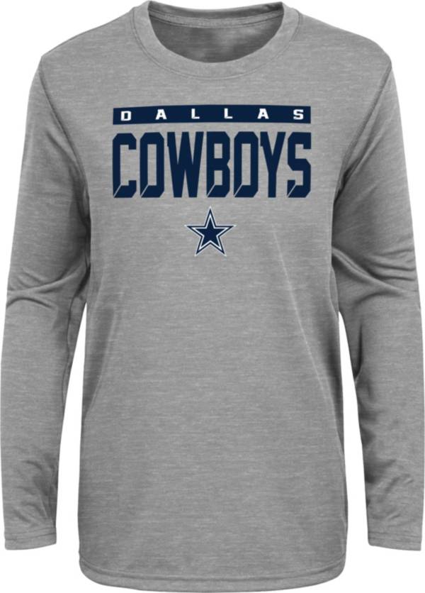 NFL Team Apparel Youth Dallas Cowboys Grey Training Camp Long Sleeve Shirt product image