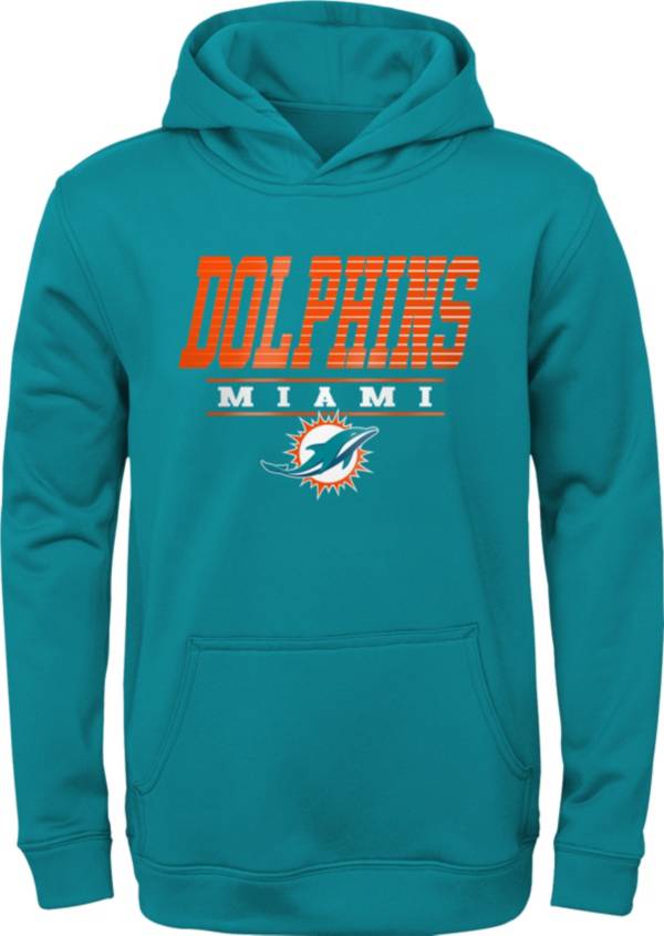 NFL Team Apparel Youth Miami Dolphins Win Streak Aqua Hoodie