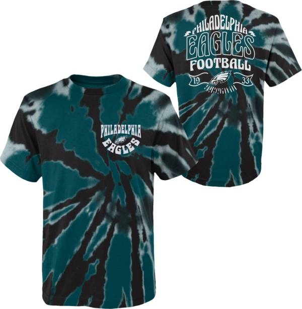 NFL Team Apparel Youth Philadelphia Eagles Pennant Tie Dye T-Shirt