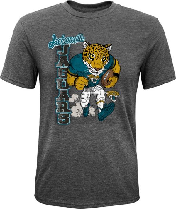 NFL Team Apparel Youth Jacksonville Jaguars Dark Grey Heather Bust Loose T-Shirt