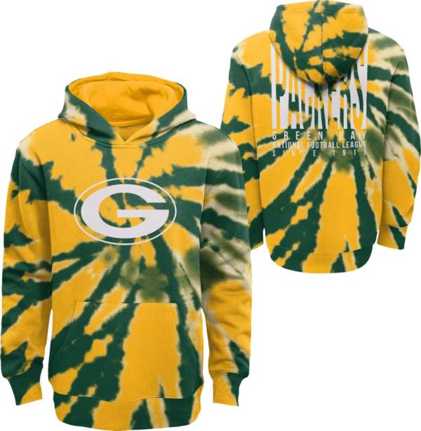 NFL Team Apparel Youth Green Bay Packers Statement Tie Dye Hoodie