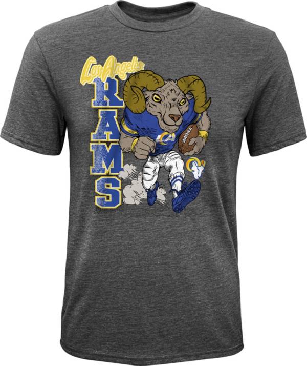 NFL Team Apparel Youth Los Angeles Rams Dark Grey Heather Bust Loose T-Shirt