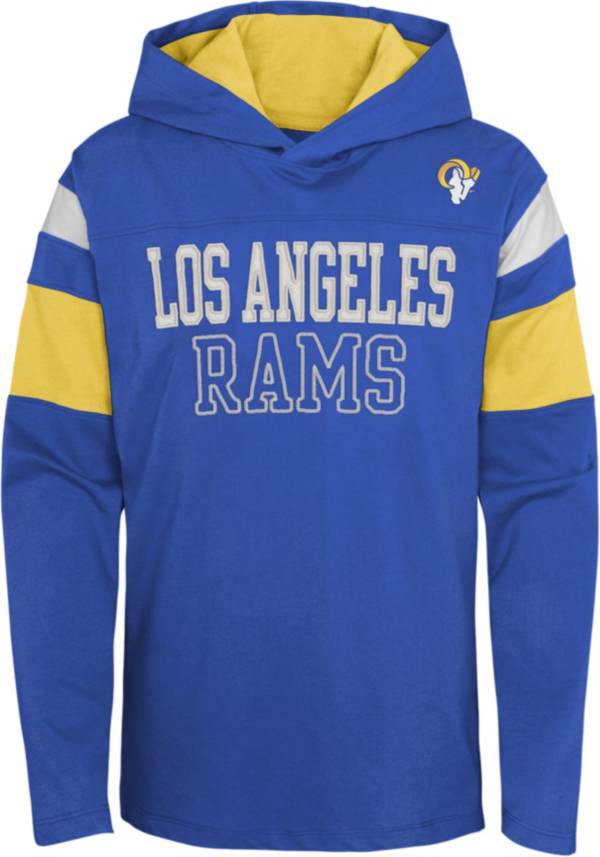 NFL Team Apparel Youth Los Angeles Rams Blue Glory Days Pullover Hoodie