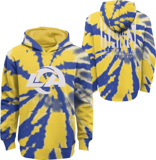 NFL Team Apparel Youth Los Angeles Rams Statement Tie Dye Hoodie