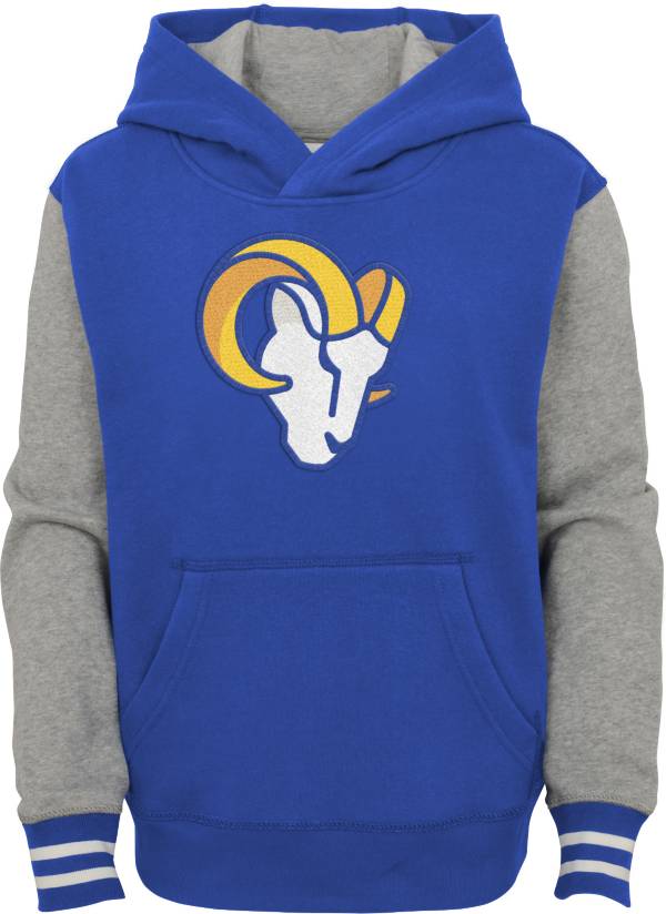 NFL Team Apparel Youth Los Angeles Rams Blue Heritage Pullover Hoodie