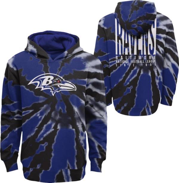 NFL Team Apparel Youth Baltimore Ravens Statement Tie Dye Hoodie