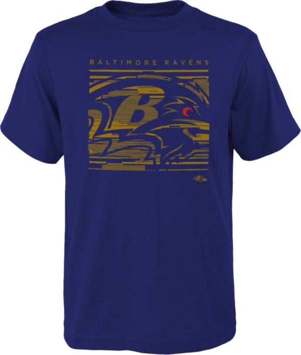 NFL Team Apparel Youth Baltimore Ravens Scatter Purple T-Shirt