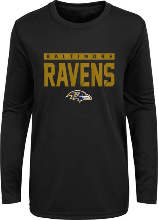 NFL Team Apparel Youth Baltimore Ravens Black Training Camp Long Sleeve Shirt