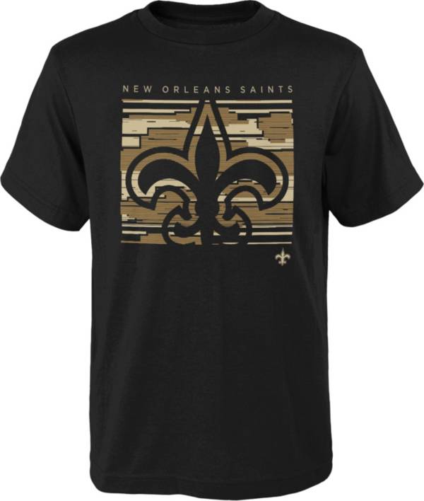 NFL Team Apparel Youth New Orleans Saints Scatter Black T-Shirt product image