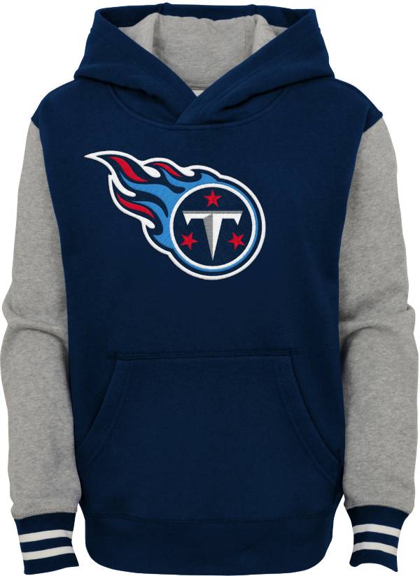 NFL Team Apparel Youth Tennessee Titans Navy Heritage Pullover Hoodie