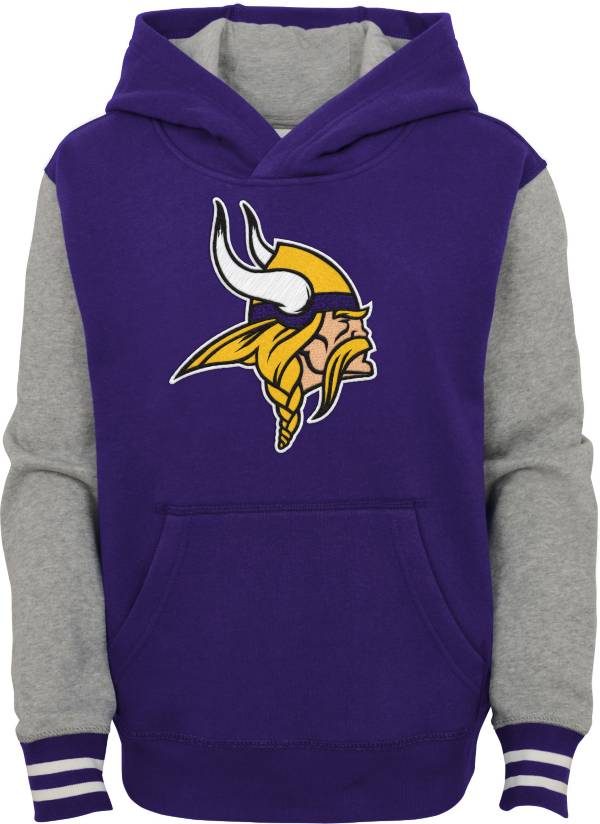 NFL Team Apparel Youth Minnesota Vikings Purple Heritage Pullover Hoodie product image