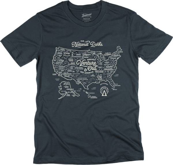 The Landmark Project Adult National Parks Map Short Sleeve Graphic T-Shirt product image