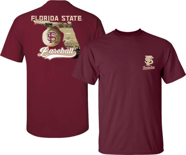 New World Graphics Men's Florida State Seminoles Garnet Baseball State T-Shirt