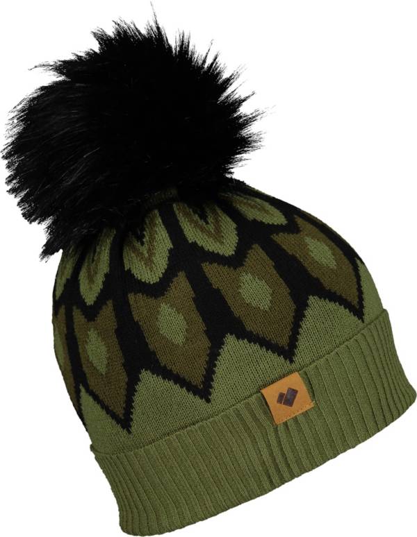 Obermeyer Women's Fair Isle Faux Fur Pom Beanie