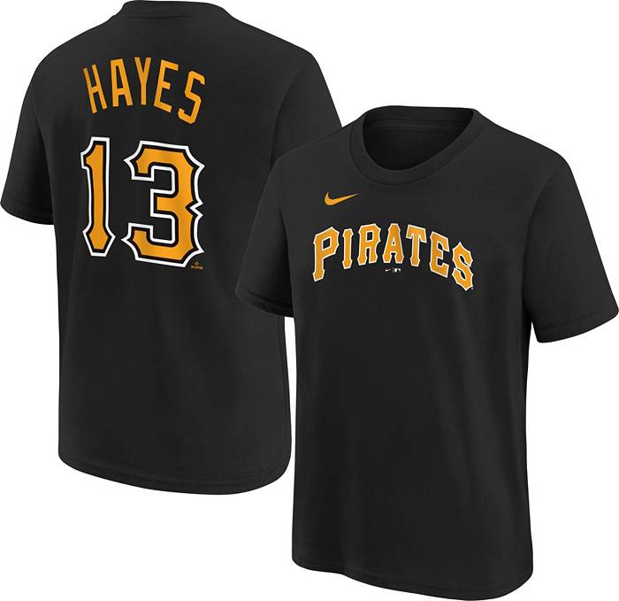 Nike Little Kids' Pittsburgh Pirates Ke'Bryan Hayes #13 Black T-Shirt