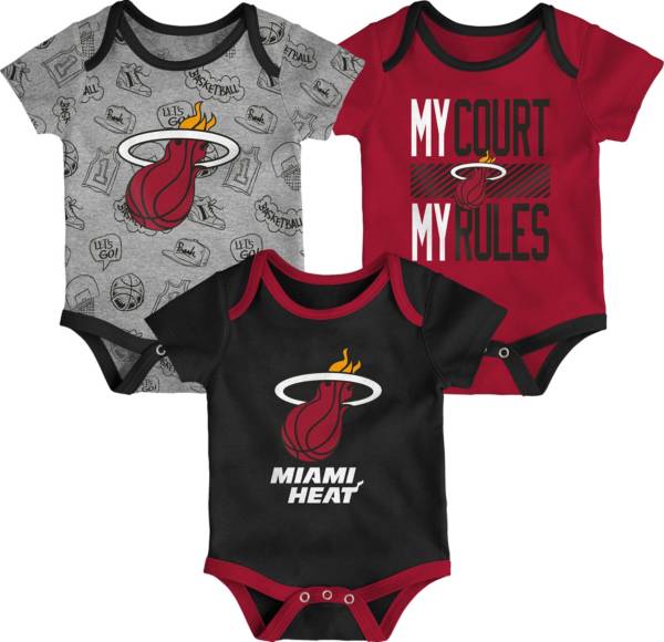 Outerstuff Newborn Miami Heat Red 3-Piece Onesie Set