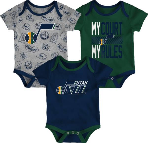 Outerstuff Newborn Utah Jazz Blue 3-Piece Onesie Set