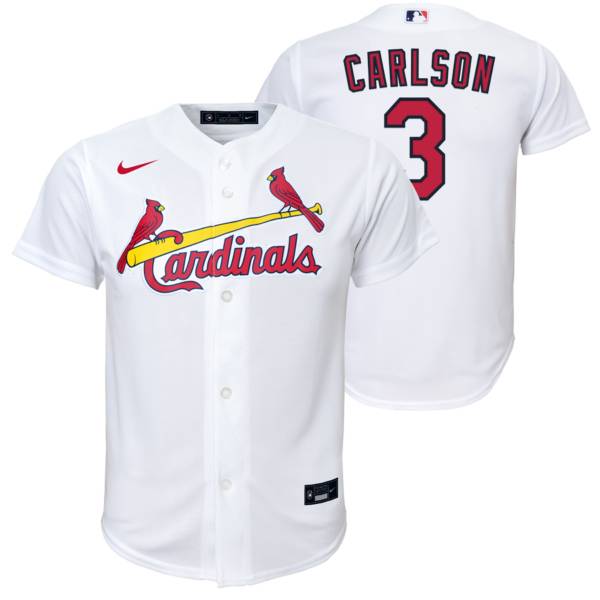 Nike Men's St. Louis Cardinals Dylan Carlson #3 Cream Cool Base Jersey